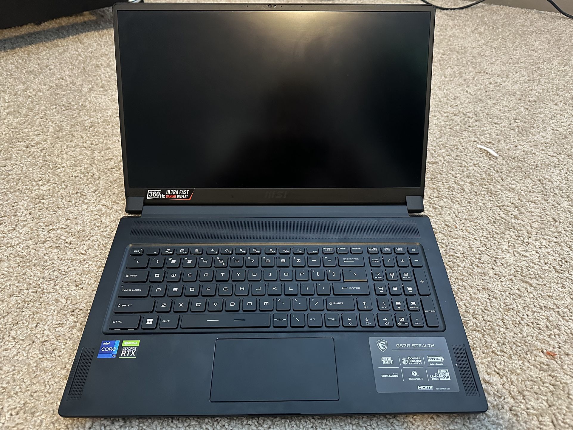 GS76 17.3" FHD 360hz Gaming Laptop - Intel Core i9 - NVIDIA GeForce RTX 3070 - 1TB SSD - 32GB Memory