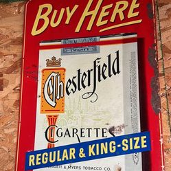 Chesterfield Cigarettes Metal Sign