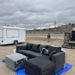 🛋️Brand New Dark Grey Couch Free Delivery Free Ottoman 