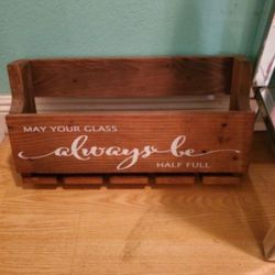 Wine WOODEN RACK..HOLD WINE BOTTLES AND GLASSES..LIKE NEW!