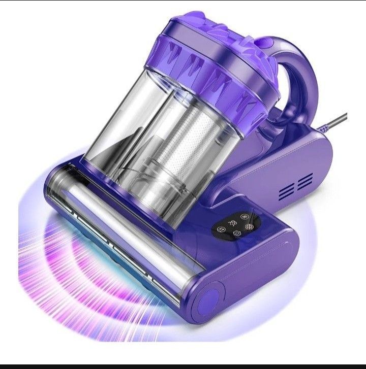 Mattress Vacuum Cleaner, Handheld Bed Vacuum Cleaner with 16Kpa Suction, 253.7nm UV-C Light & 149℉ Hot Air, 550W Double-Cup Handheld Vacuums for Bed,