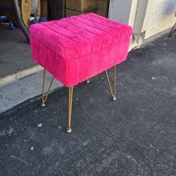 Hot Pink Fuzzy Vanity Chair