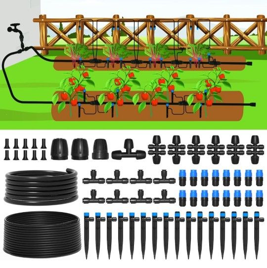 230FT Quick-Connect Drip Irrigation System Kit