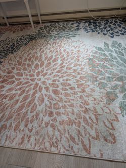 Floral Area Rug Multicolor Boho Style