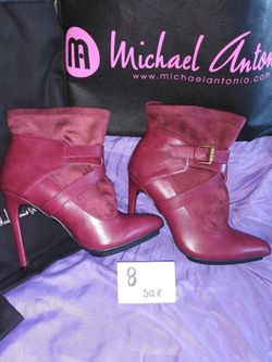 Burgundy ankle booties