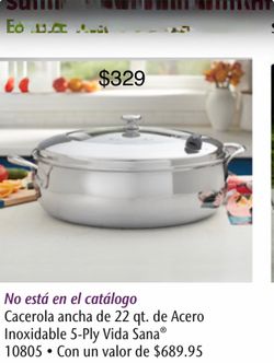 Cacerola vida sana princess house de 22qt