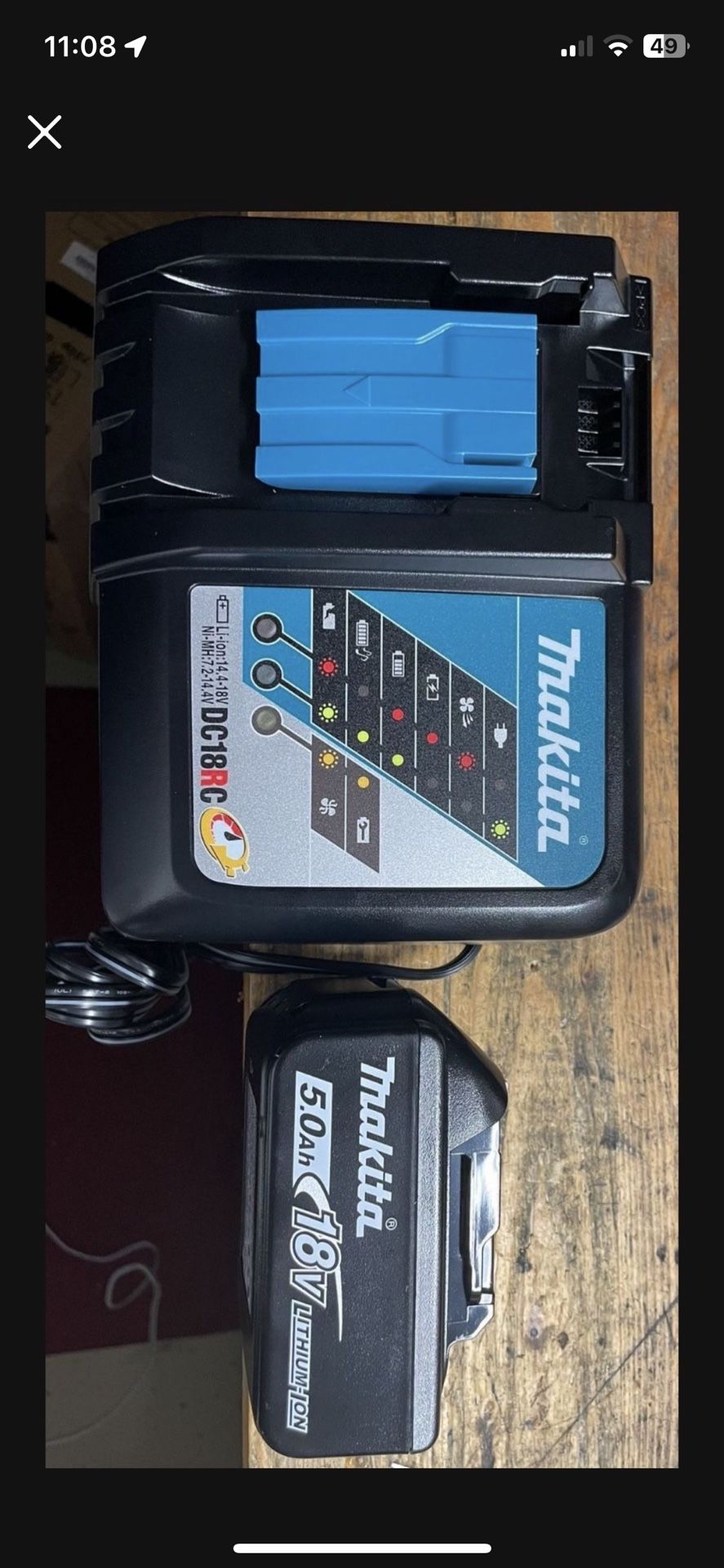 Makita 18 V Fast Changer with BL 1850B 18v 5amp Battery