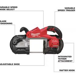 M18 FUEL Deep Cut Band Saw (5" x 5" Cutting Capacity)