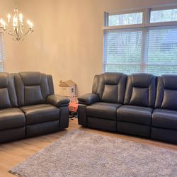 Sofa Set 3 Piece Leather Automatic 