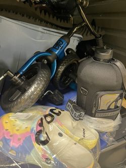 Bundle. Tricycle, Size 13 Tye Die Crocs, And Huge Hydro Gallon Water Bottle *Everything Is Brand New* 