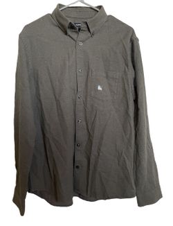 Express Men's Gray Long Sleeve Collared Button Down Shirt Size M