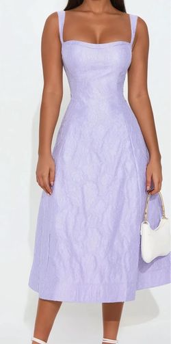 Lavender Jacquard Midi Dress