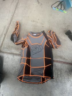 S1 Protection Defense Pro 2.0 Black/Orange BMX Body Armor – Youth XL – Worn Once