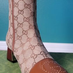 Gucci GG Canvas Knee Boots