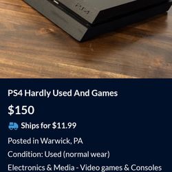 PS4 For Sell Must Pick It Up 
