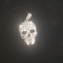 Calavera De Plata (925) Adiamantada 