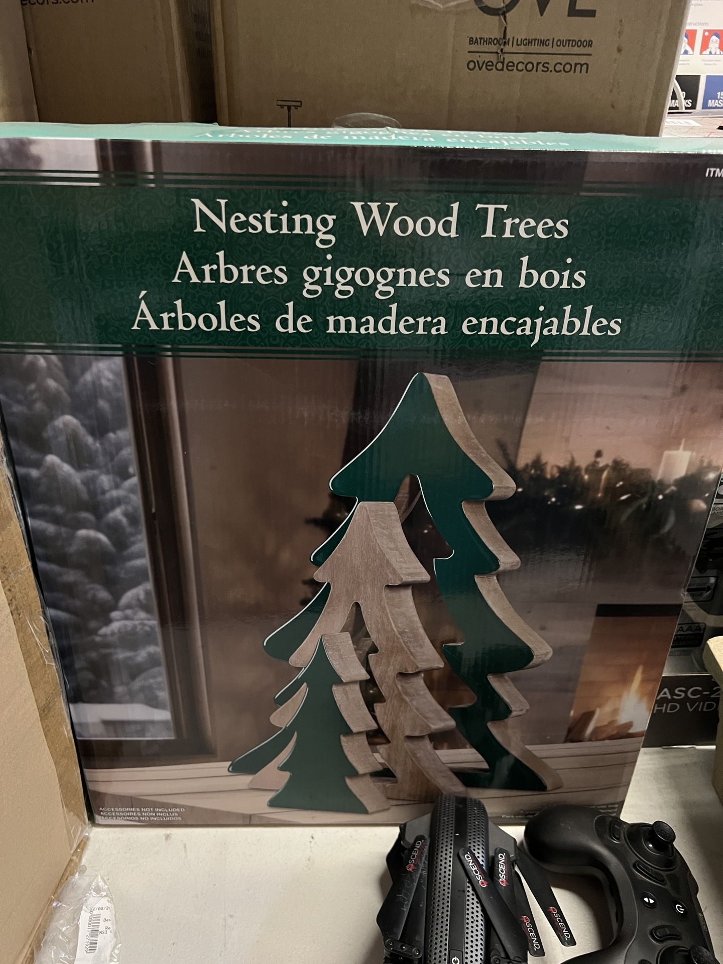 Nesting Wood Tree, 3 Pieces, Assorted Colors