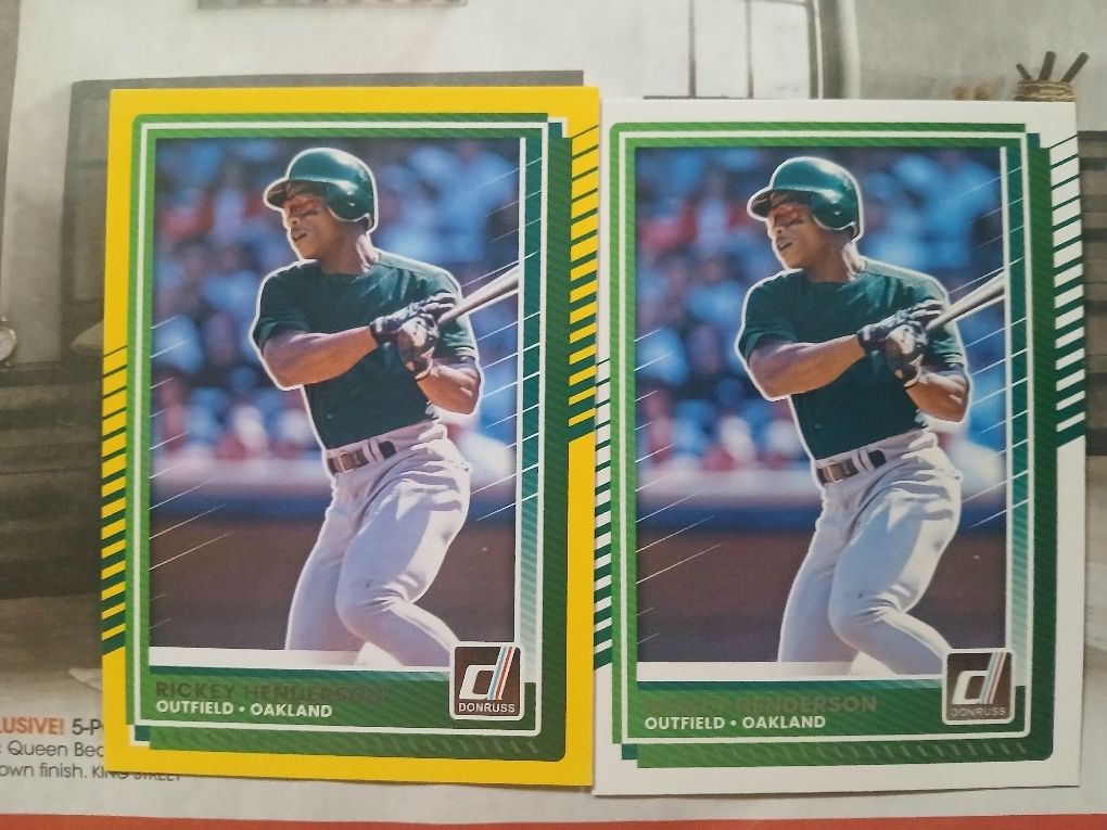 2 Ricky Henderson Reprints 1 Is A Yellow Flood