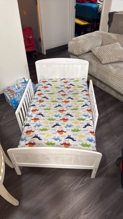 White Wooden Toddler Bed Frame