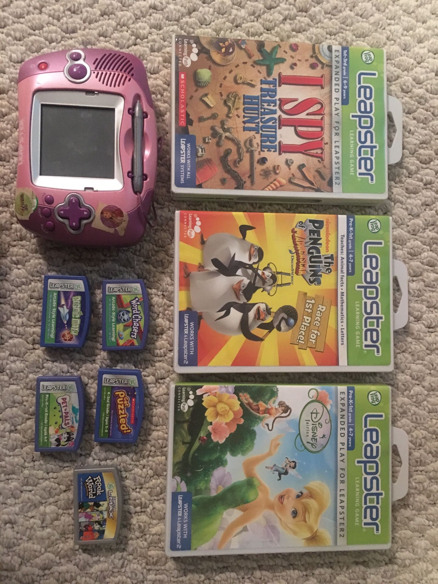 Leapster gaming system plus 8games