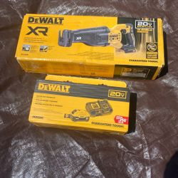 Dewalt Sawzall  DCS348B. And. Battery And Charger. DCB206C