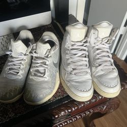 2 Pair Men’s  Nike Basketball sneakers size 8 - Jordan flight leather & Kobe Mamba Rage 40 for all