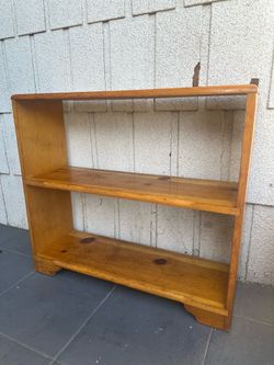 Vintage Pine Wood 2-Shelf Bookcase