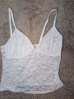 White Floral Lace Cami Top medium