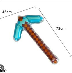 KIMOBER 6 PCS Inflatable Pixel Weapons Set,Large Inflatable Sword Axe Pickaxe,