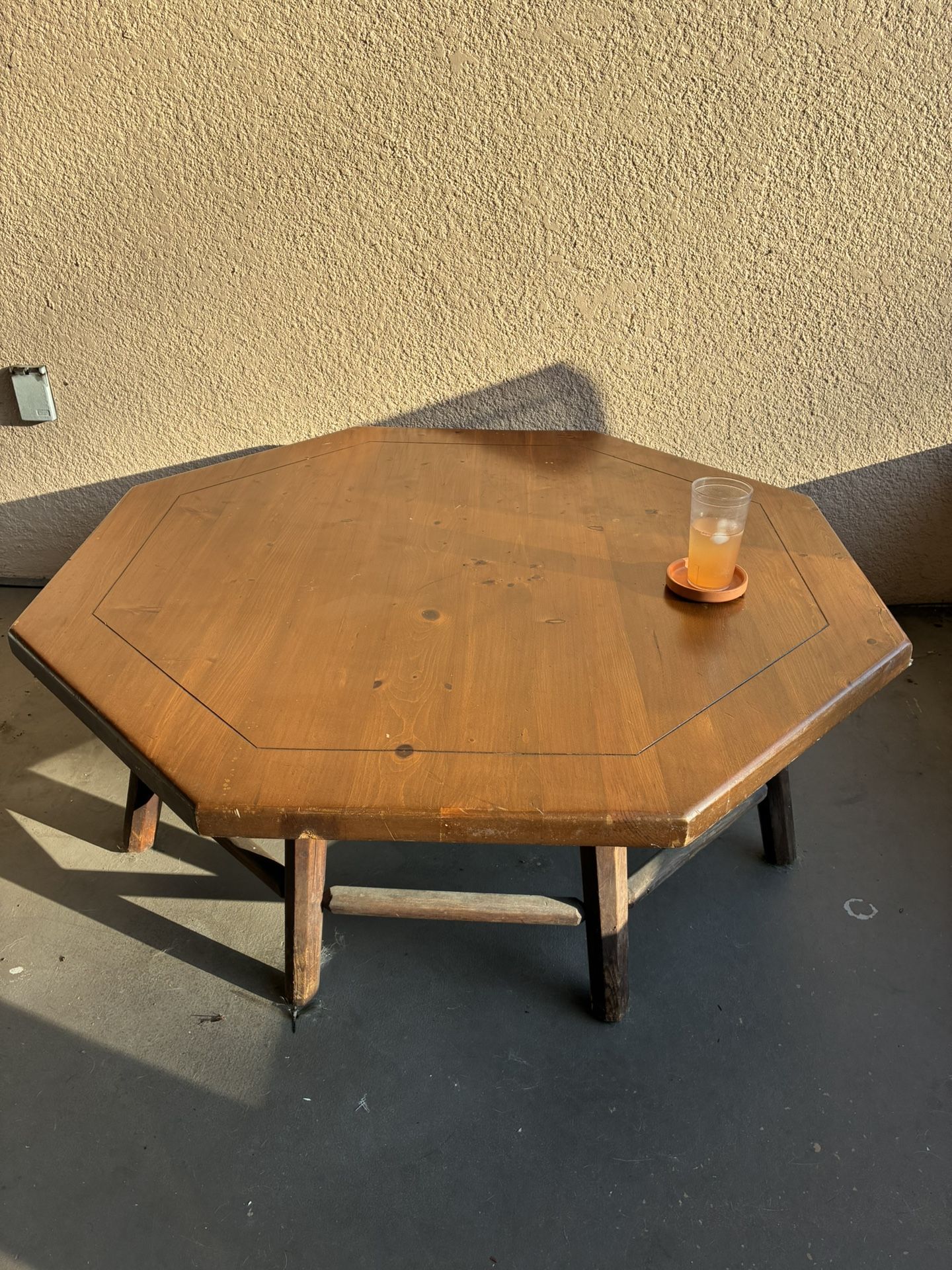 Antique Solid Wood Octagon Coffee Table