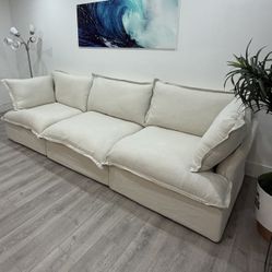 Free Delivery 🚚 Sofa Cloud 3 Pcs Cream Couch 