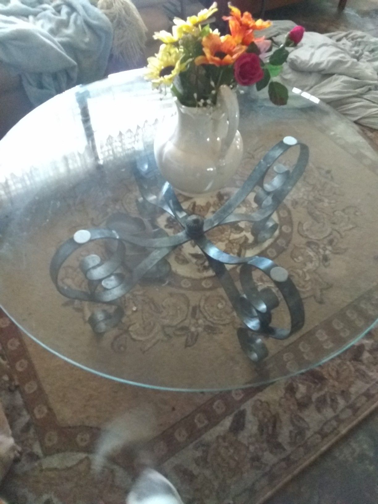 Beautiful glass top coffee table