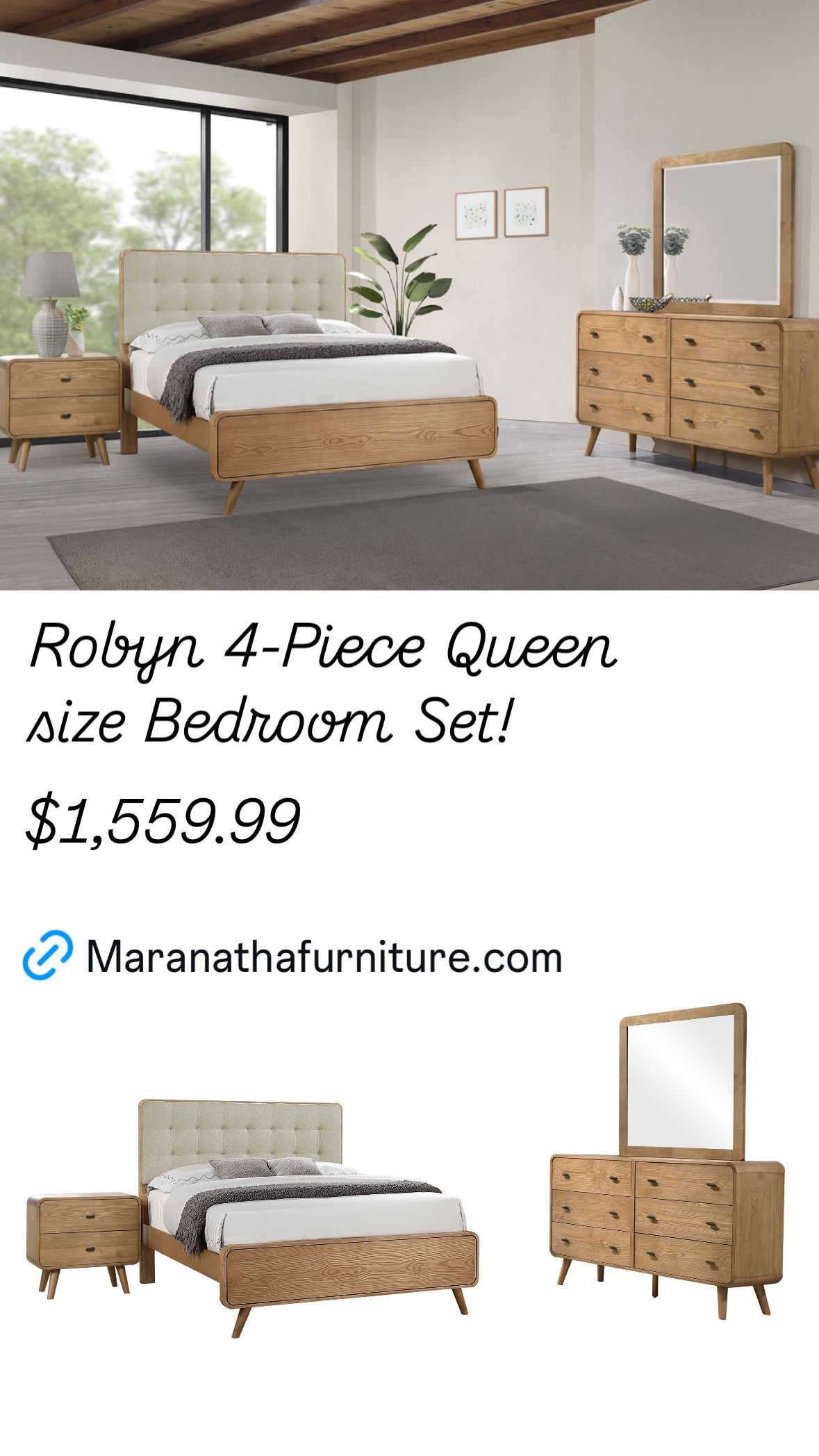 4-Piece Queen Size Bedroom Set. $53 Down Payment