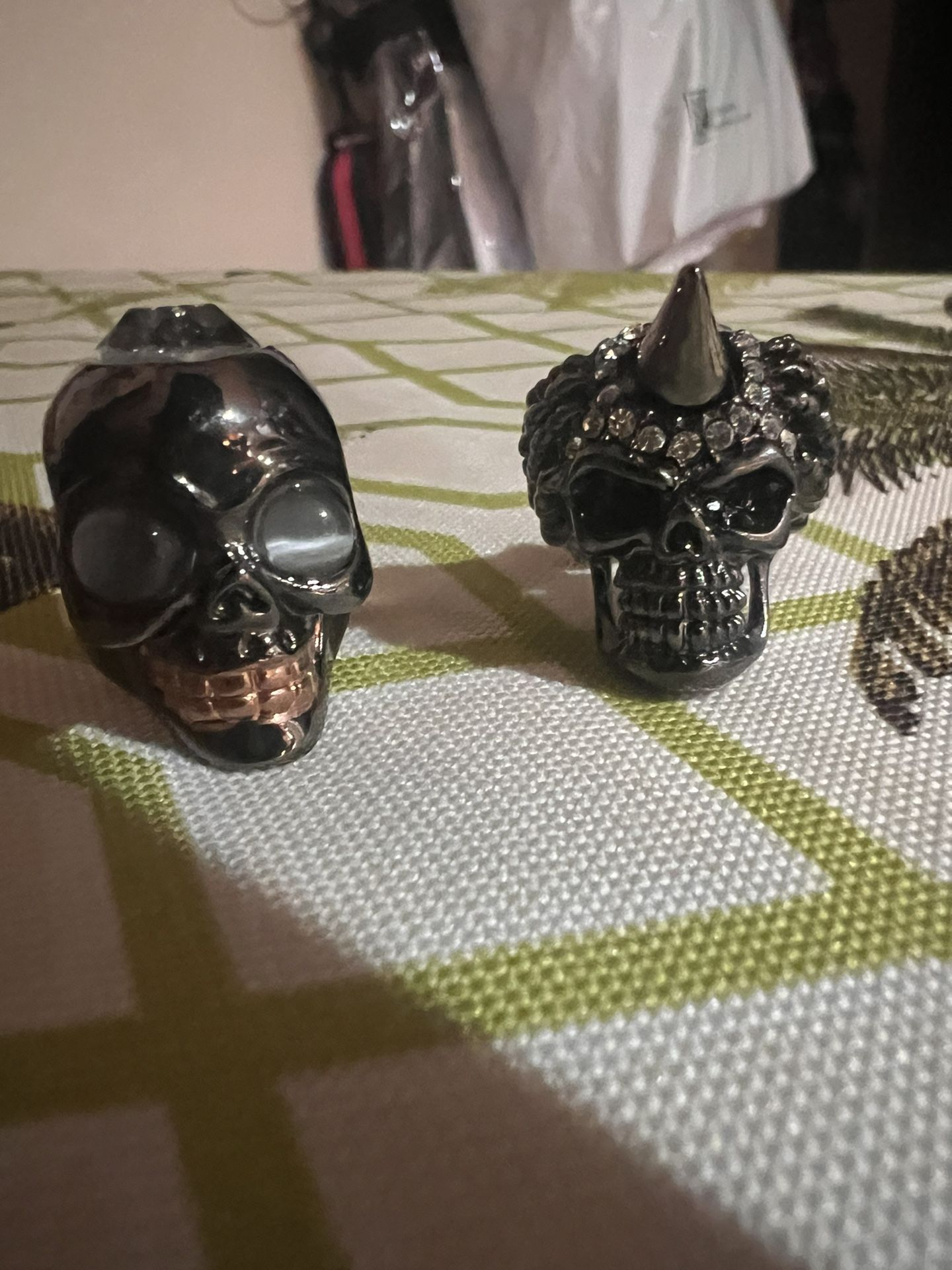 Black Grey Skull Rings