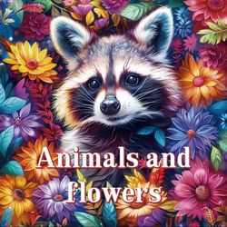 20 Pages Coloring Book - Animals And Flowers