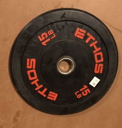 ETHOS 15 lb. Olympic Rubber Bumper Plate