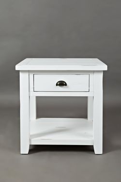 Artisan's Craft Weathered White End Table