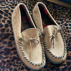 L.B.Evans men's loafers made of beige suede. Size 10/M.