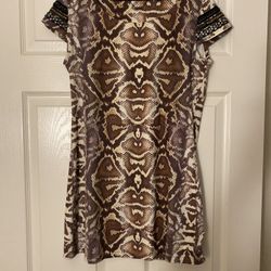 Custo Barcelona faux Suede Snake Print Mini Dress/tunic