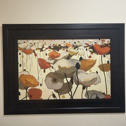 Brown Framed Picture “Poppies”