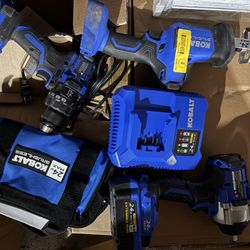 Kobalt 24-Volt 3-Tool Brushless Power Tool Combo Kit with Soft Case (1-Battery Included and Charger)