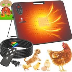 Chicken Coop Heater for Winter,Radiant Heat Panel with Overheating Protection,200W Chicken Heater with Remote Control Timing Function & Adjustable