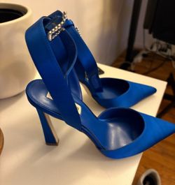 Steve Madden Satin Blue Slingback Pumps