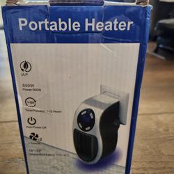 New compact, portable plug-in space heater designed to plug directly into a wall outlet, Power: Features 500 w heating element,
