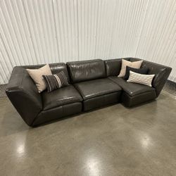 Excellent Condition Leather 3 Piece Modular Sofa