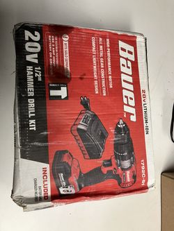 BAUER 20v HYPERMAX Lithium-Ion Cordless 1/2 In. Hammer Drill/Driver Kit With 1.5 Ah Battery, Rapid Charger