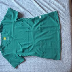 WONDERWINK, XS, Teal Scrub Shirt