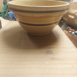 Antique Yellow Ware Pottery Mixing Bowl