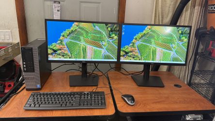 Complete Dell Optiplex 3020 SFF W/ 2x 22” Widescreens 