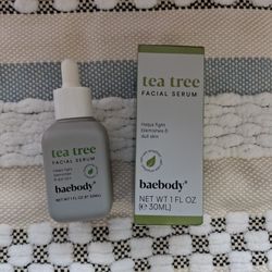 Baebody Tea Tree Oil Facial Serum with Retinol, Vitamin C, Rosehip Oil, and Niacinamide. 